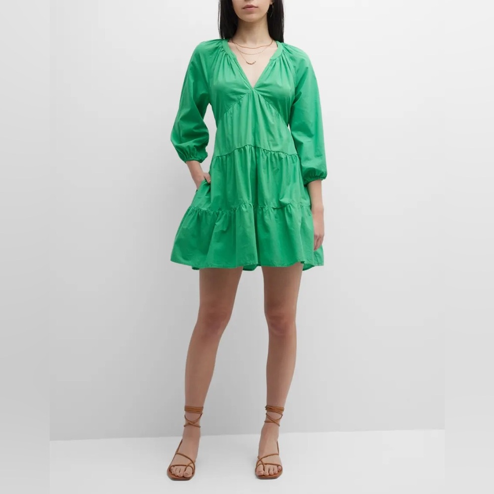 Xirena Nadia Green Tiered Dress - Picture 1 of 4